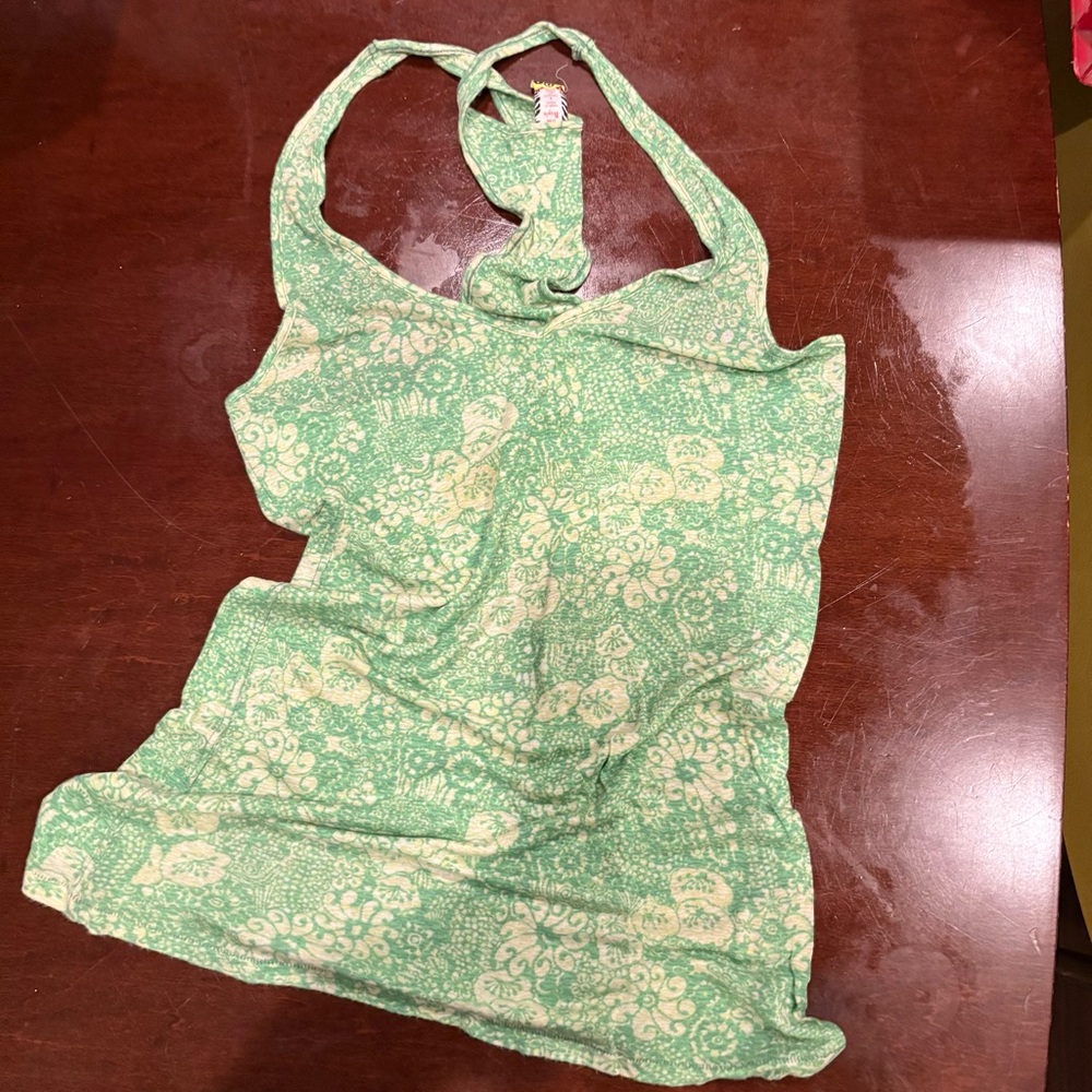 Green Floral Tank- Free People